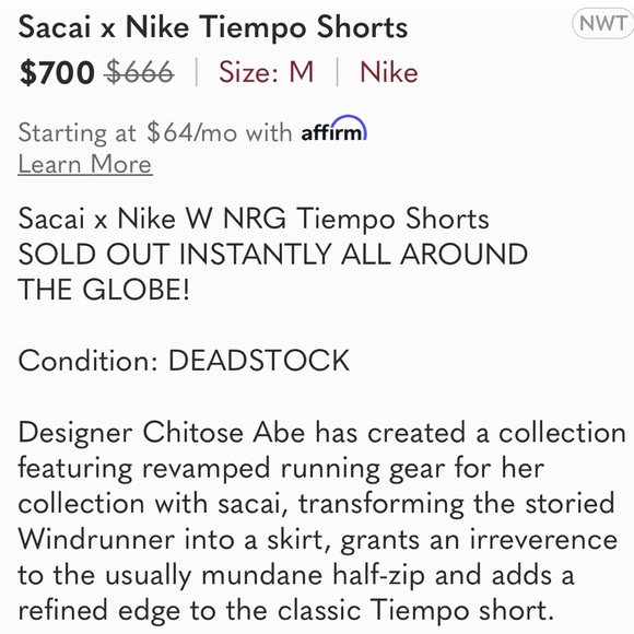 Sacai x Nike Tiempo Shorts - Picture 2 of 3